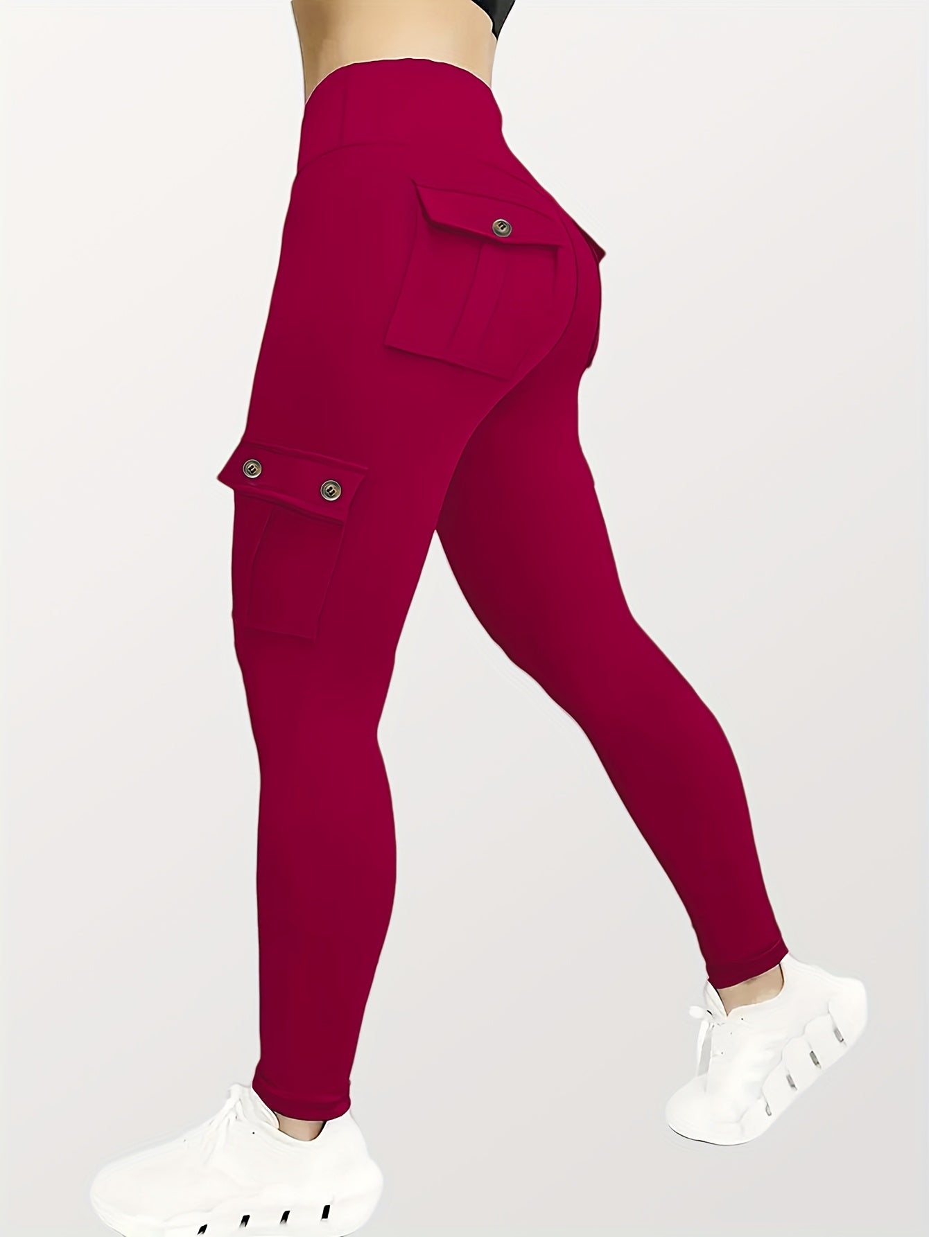 CQQNBV 5-Piece Set Womens High-Waisted Yoga Leggings With Belt Pockets