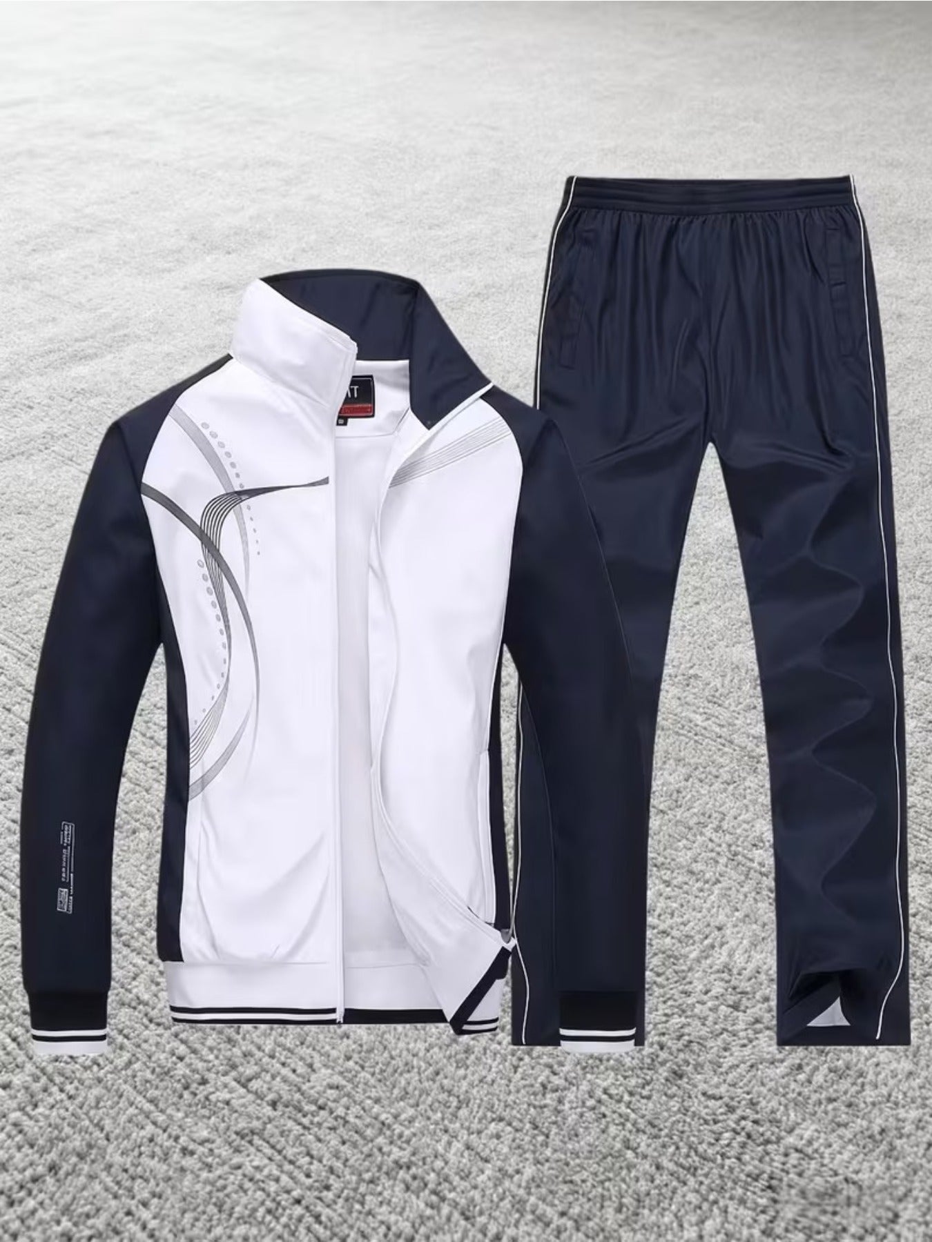 Track Jacket And Pants Set For Men Sportswear Baseball Collar
