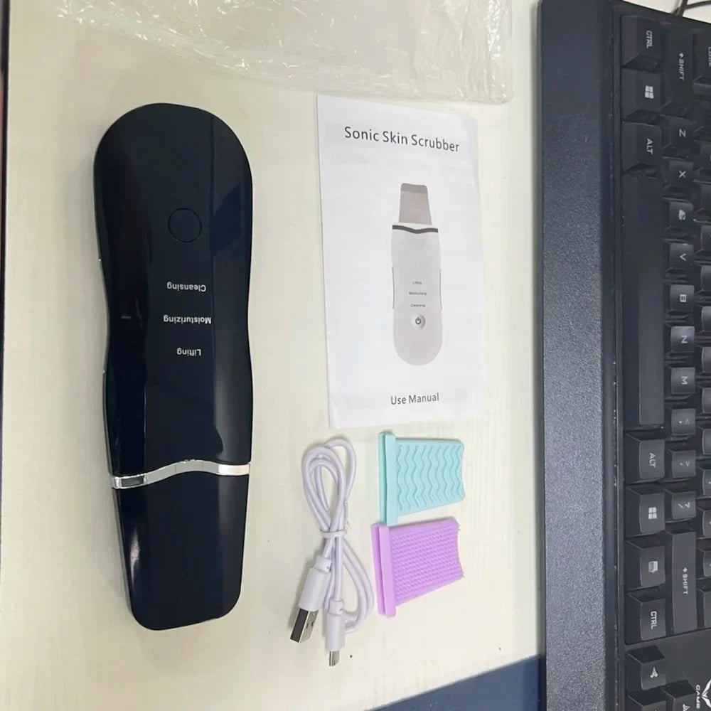 Vibration Face Scrubber Blackhead Remover Pore Cleaner Spatula