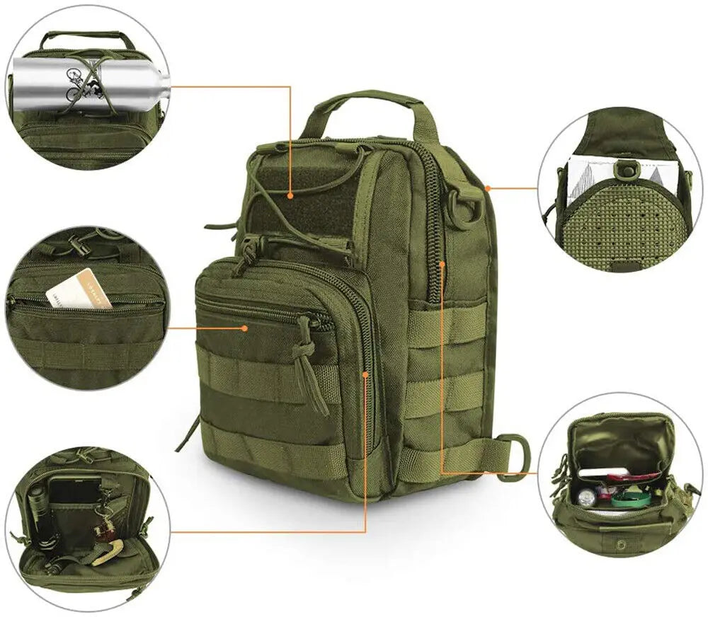 Guangdong Waterproof Tactical Sling Backpack EDC Rucksack Outdoor Hiking Camping