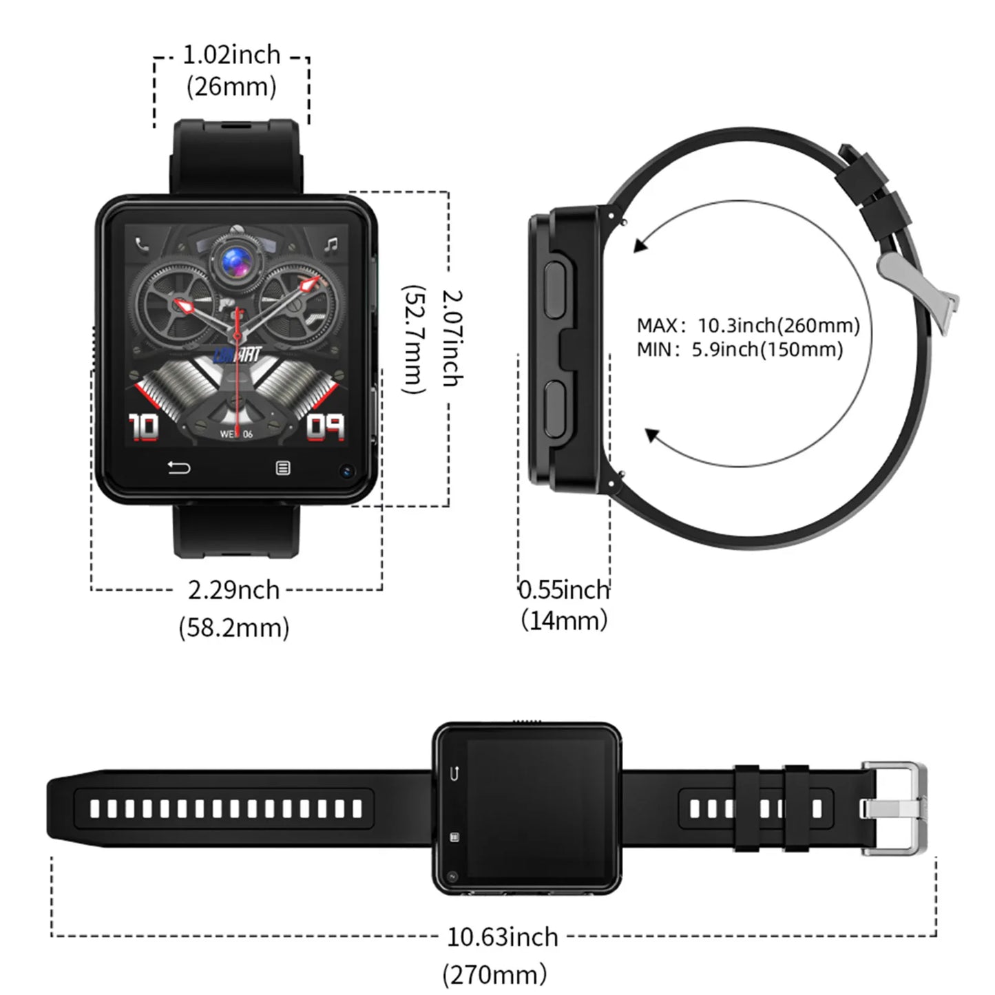 LOKMAT APPLLP 2 MAX Dual Camera Android Watch Phone
