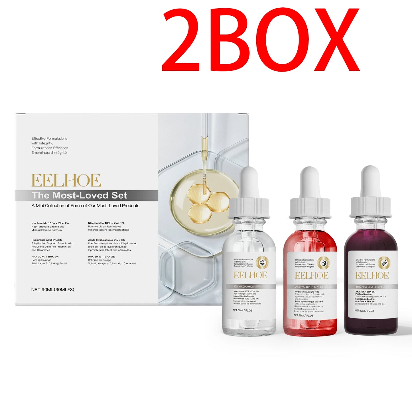 Eelhoe Acne Care Kit Three Piece Salicylic Acid Niacinamide Serum