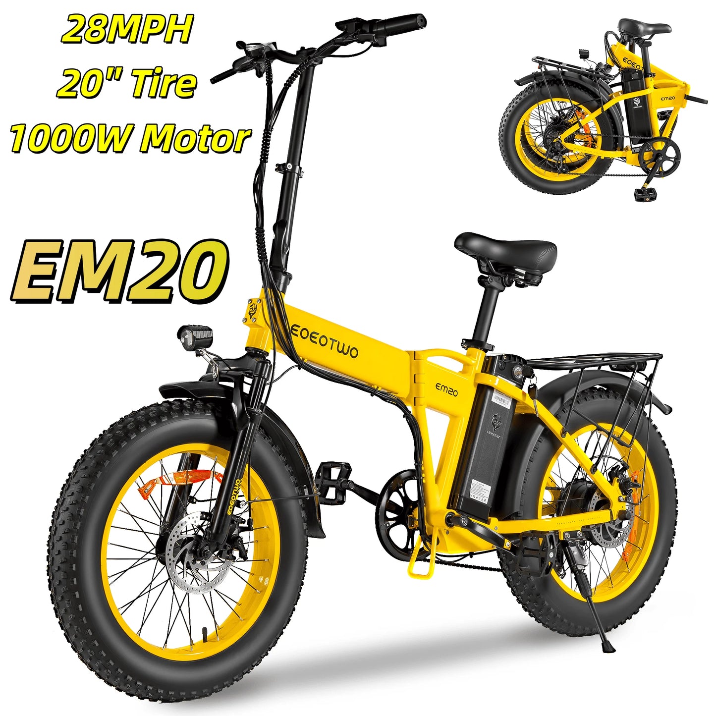 EOEOTWO E01 Electric Mountain Bike 34 MPH 1500W Peak