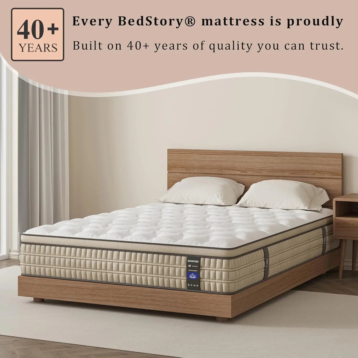 BedStory Hybrid Gel Memory Foam Mattress With Breathable Fabric
