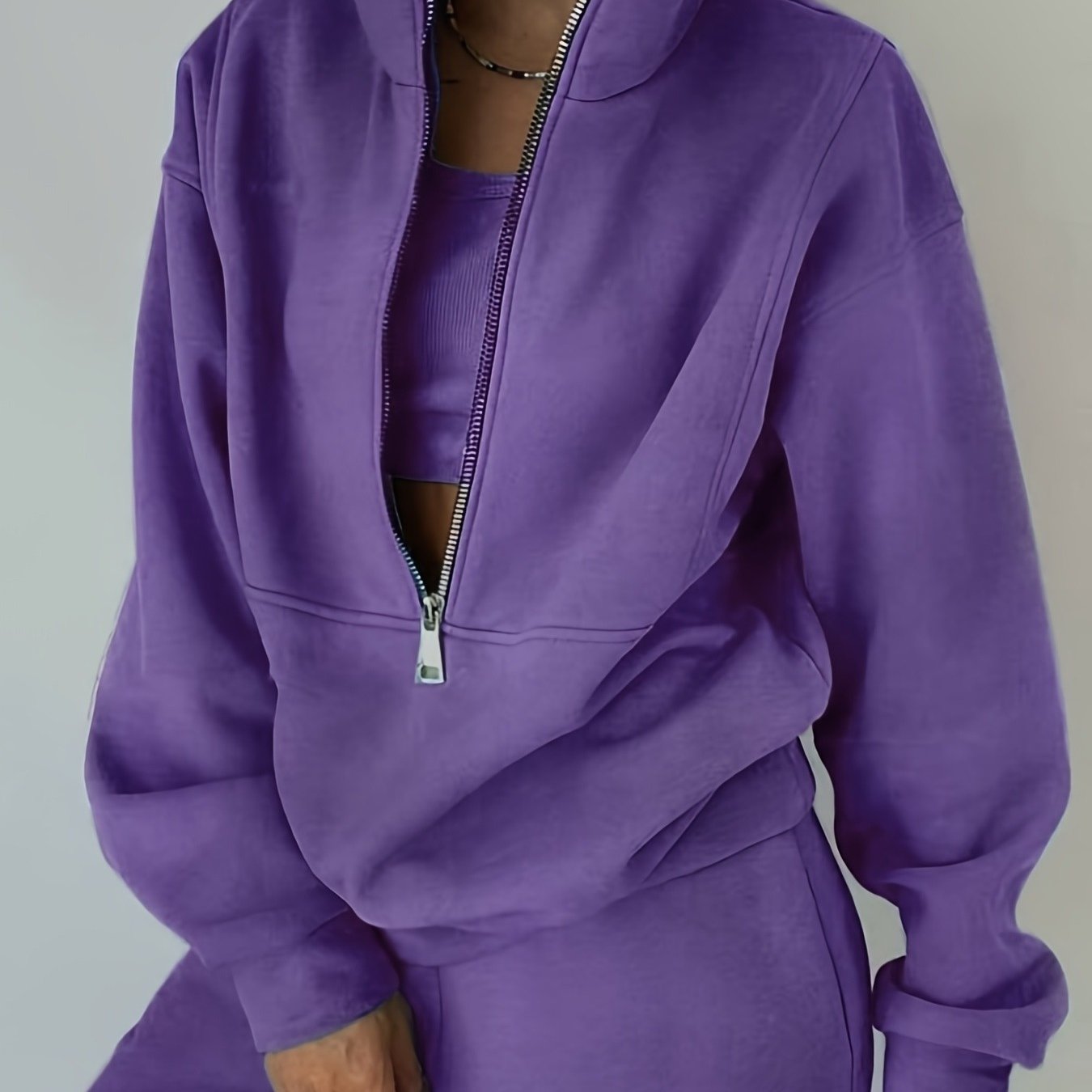 LRIKNUWSTLE Ladies Cozy Fleece Matching Outfit Top