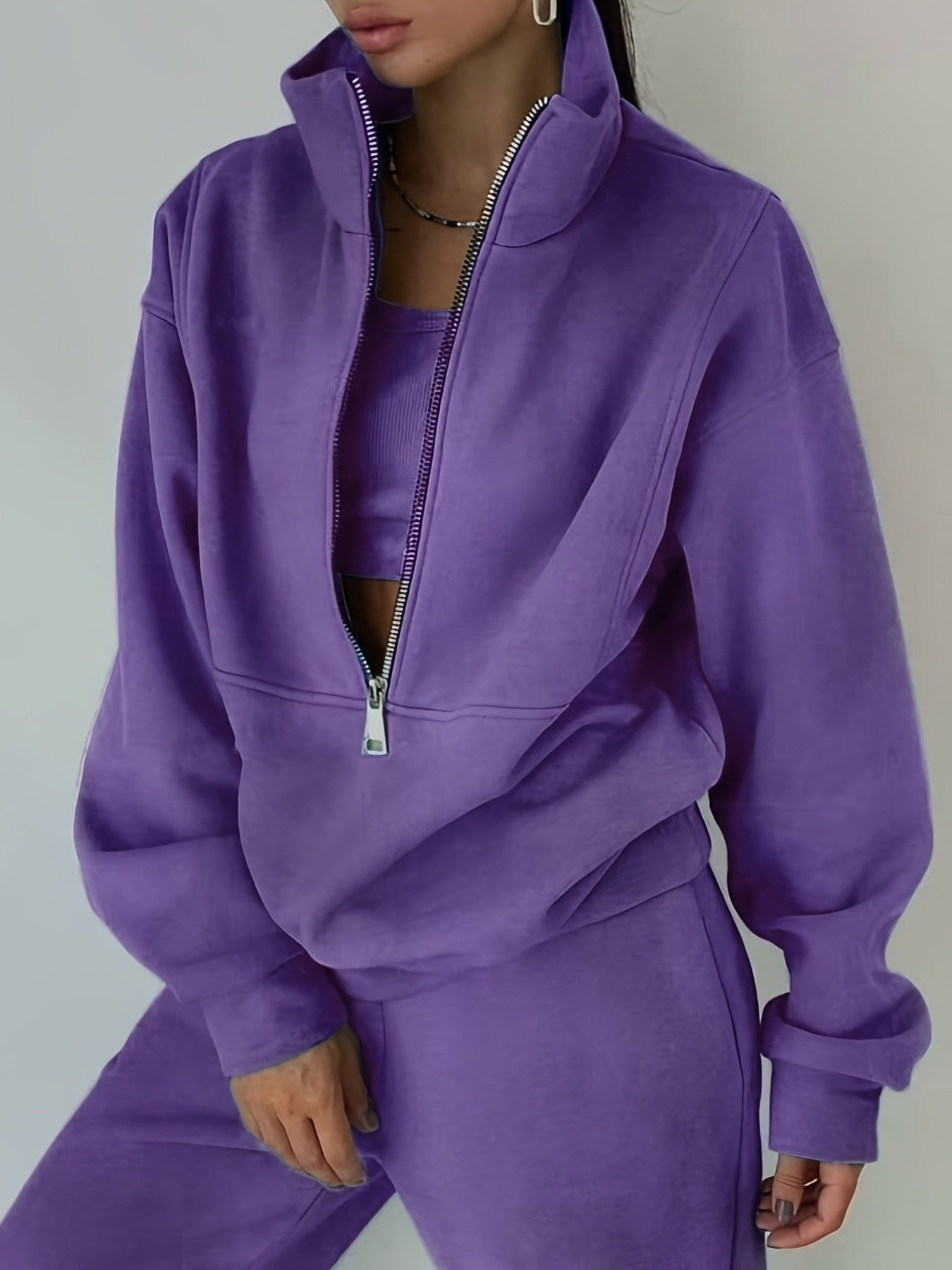 LRIKNUWSTLE Ladies Cozy Fleece Matching Outfit Top