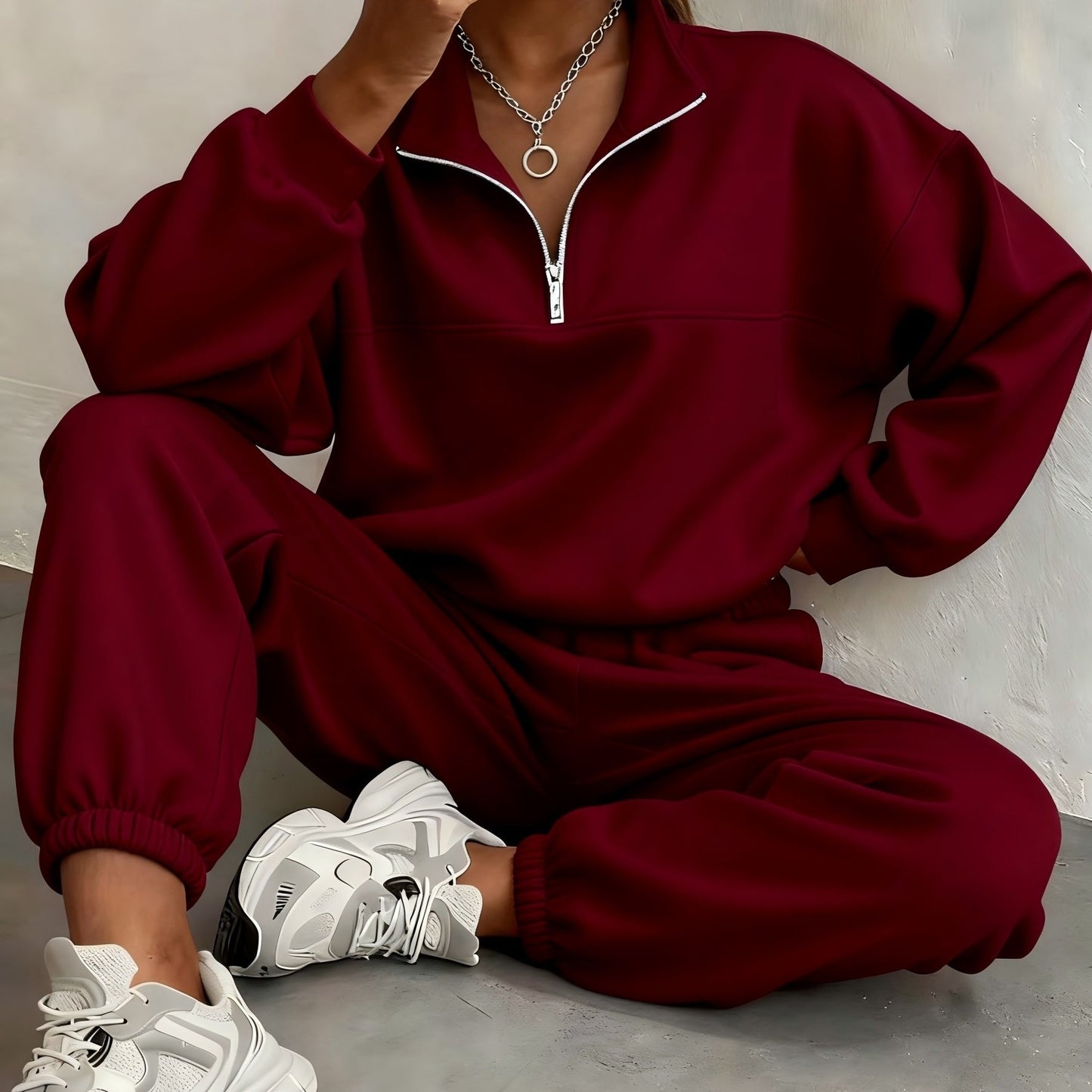 WCQ Womens Two Piece Sweat Set For Winter Warmth Comfort