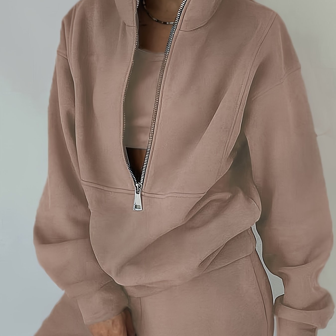 LRIKNUWSTLE Ladies Cozy Fleece Matching Outfit Top