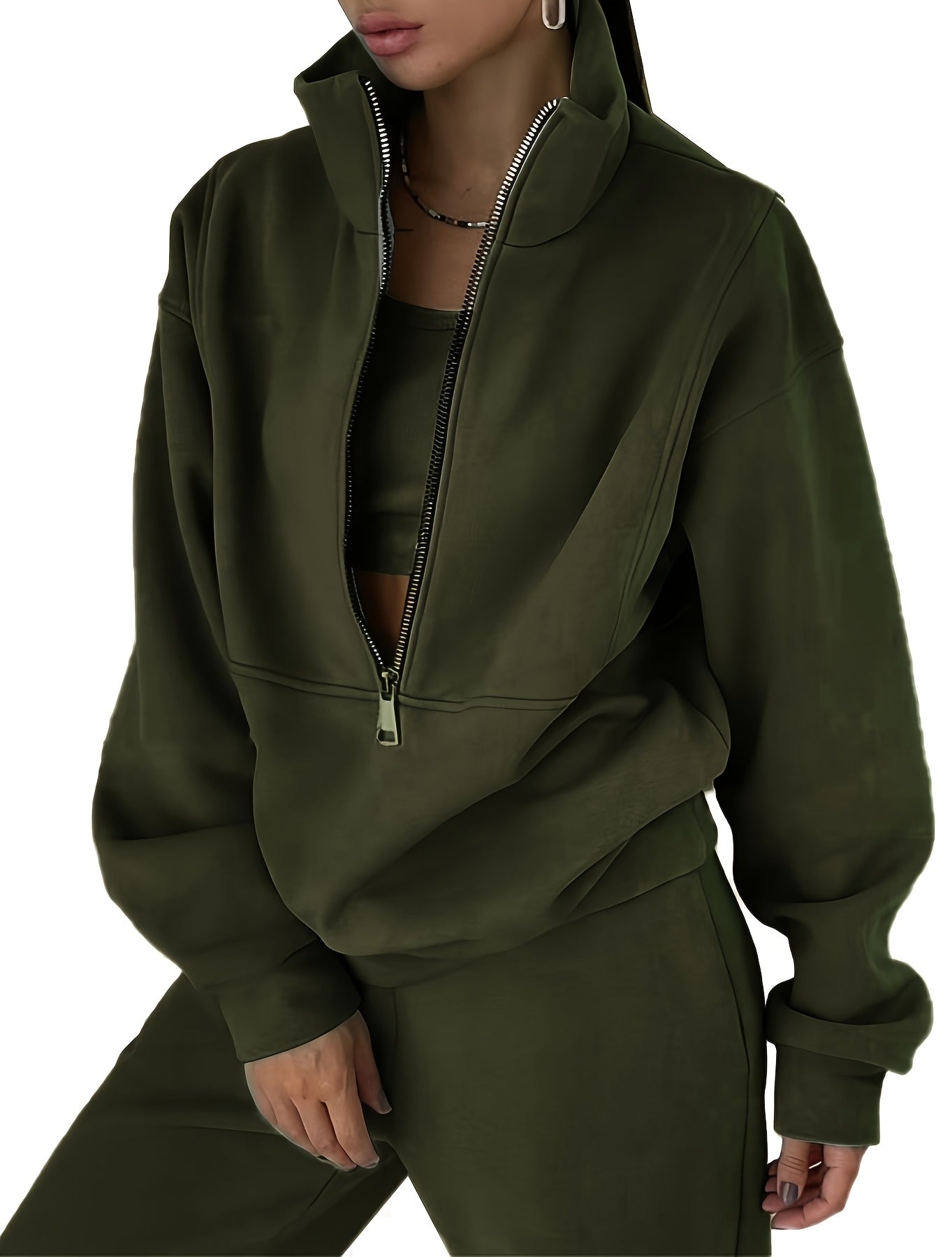 LRIKNUWSTLE Ladies Cozy Fleece Matching Outfit Top