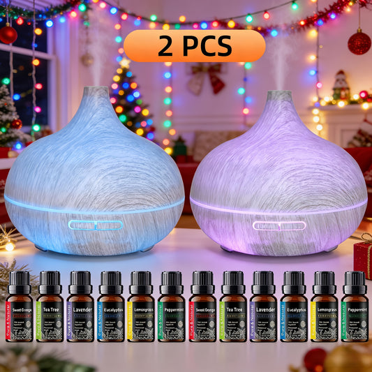 Wood Grain Humidifier Aroma Diffuser with Timer and Lights
