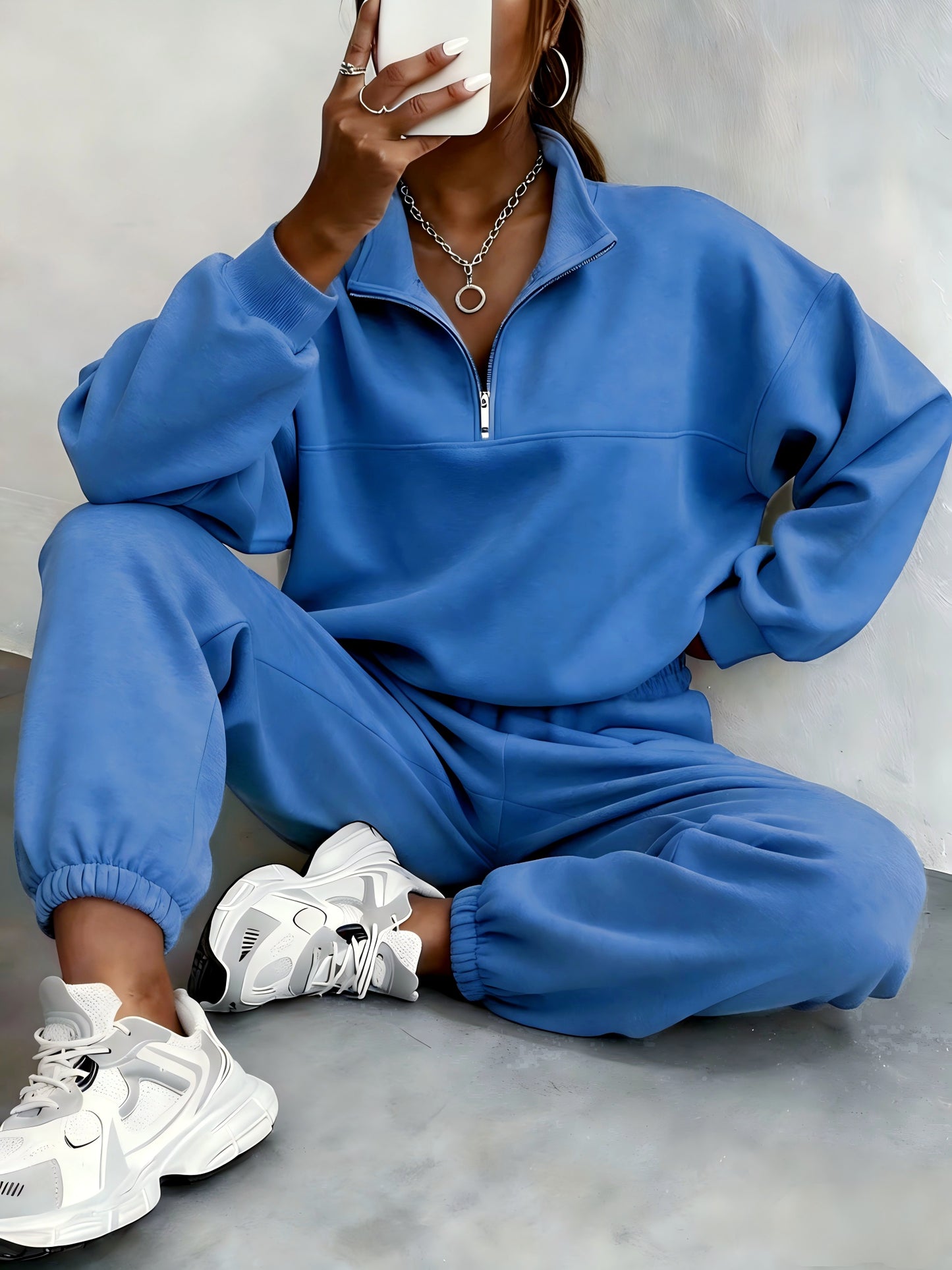 WCQ Womens Two Piece Sweat Set For Winter Warmth Comfort