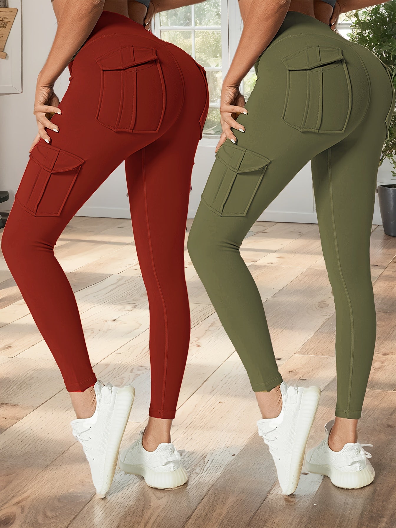 JEGGE High Waisted Yoga Leggings Set With Pockets For Running