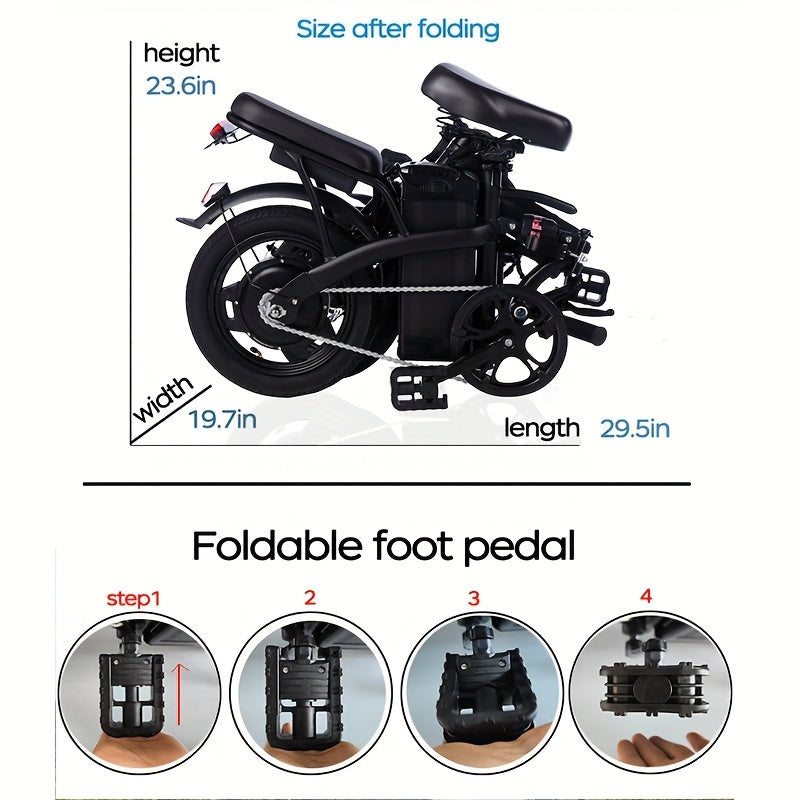 Foldable Electric Bicycle With 330 Lb Load Capacity