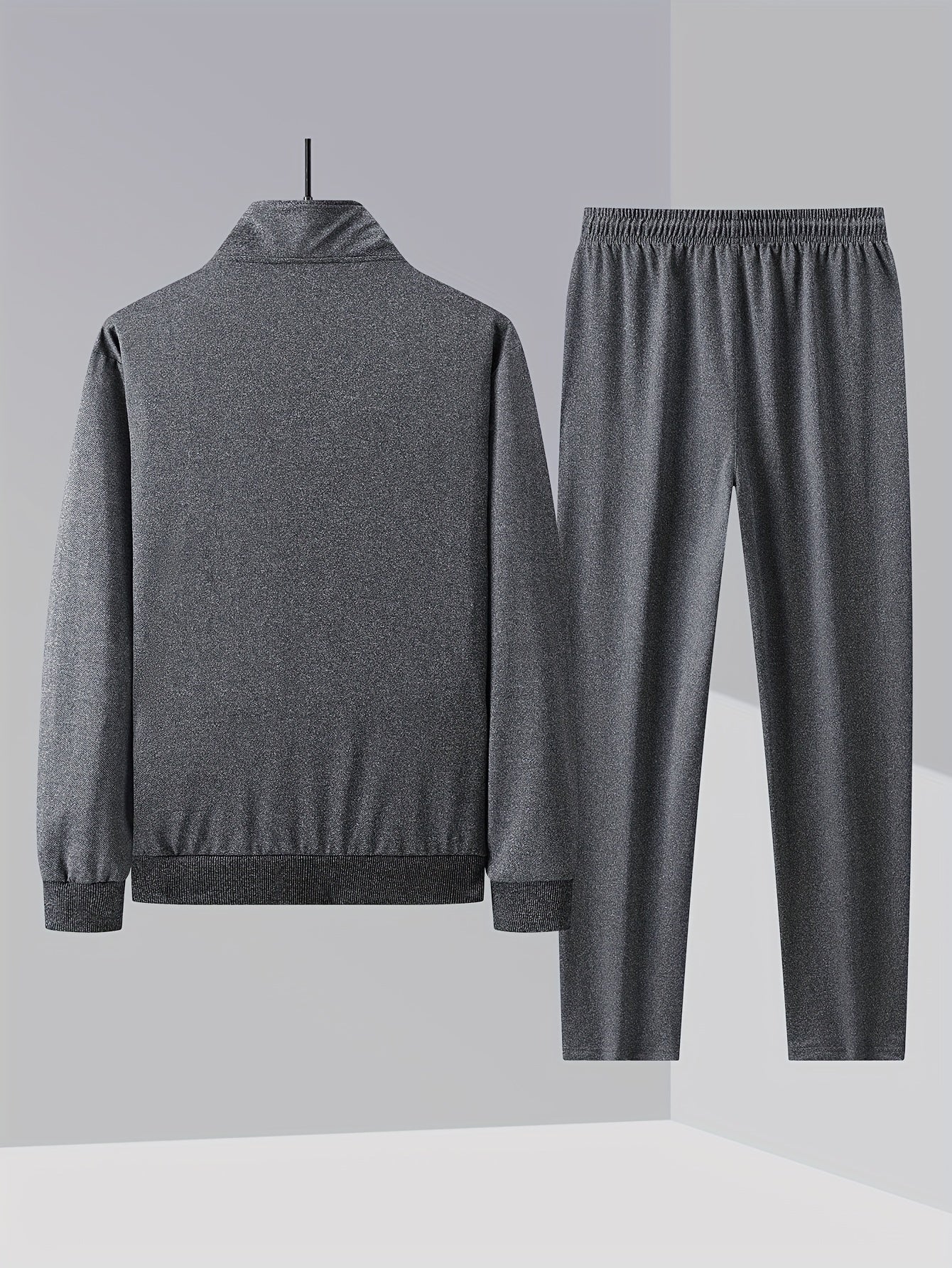 Men's Zip Up Jacket and Sweatpants Set for Spring Autumn