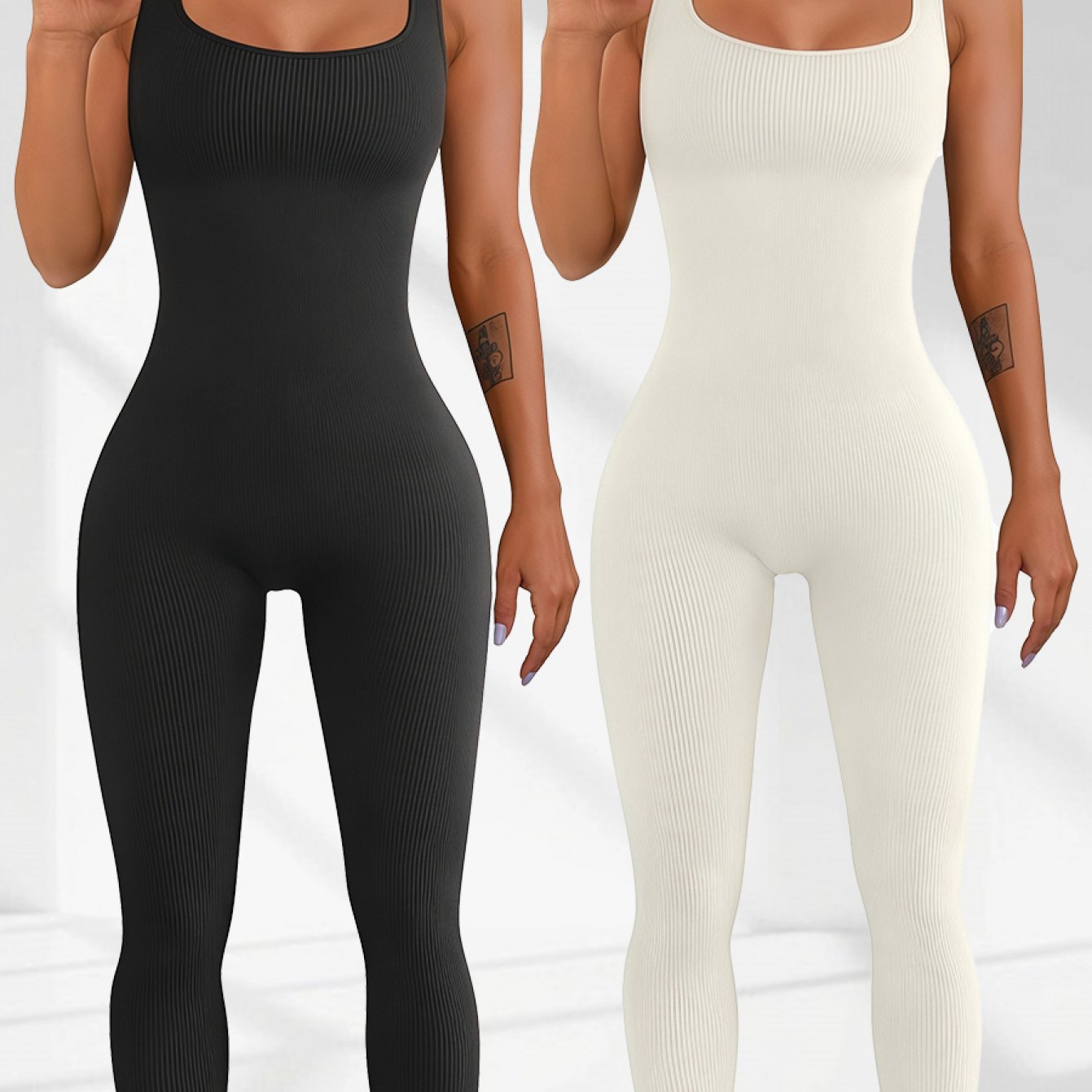 SCACTO Seamless Spandex Jumpsuit For Women High Elastic Workout Romper