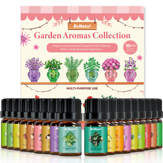 BENATU 18Pc Essential Oil Set For Diffusers Candles Aromatherapy