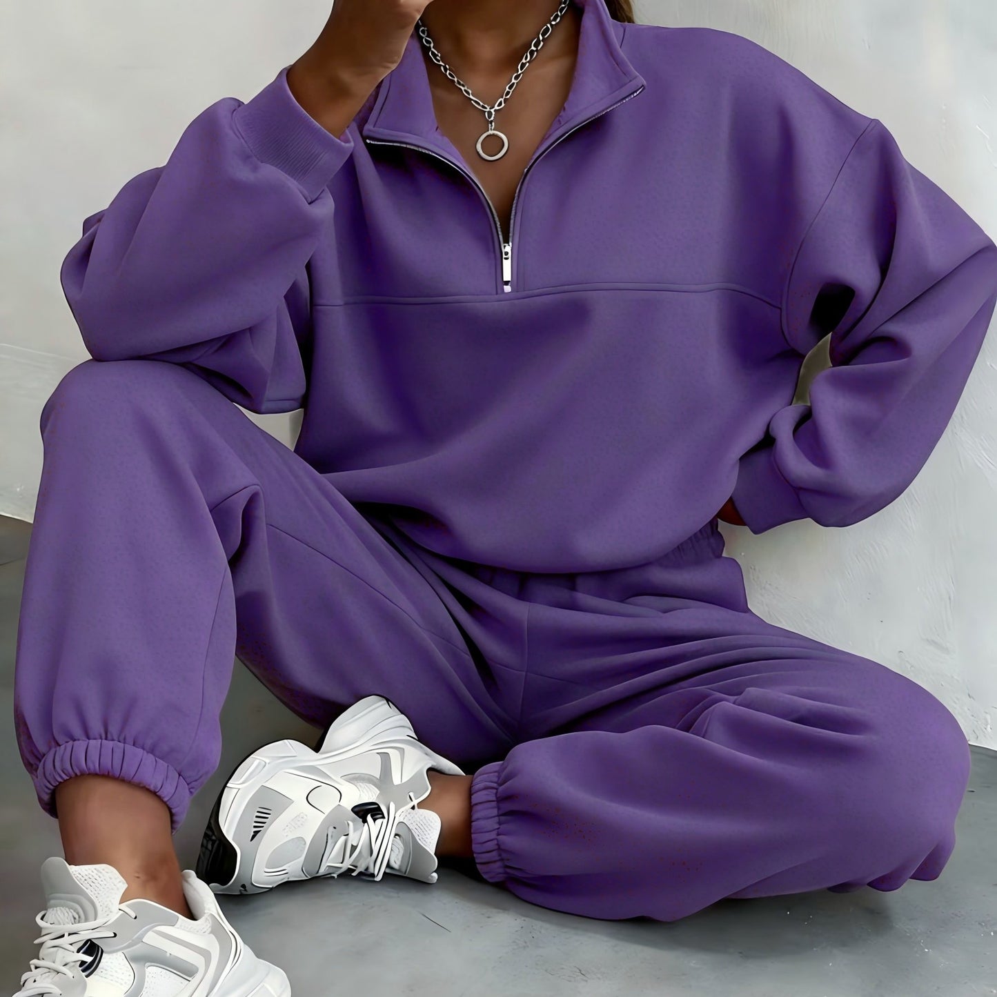 WCQ Womens Two Piece Sweat Set For Winter Warmth Comfort