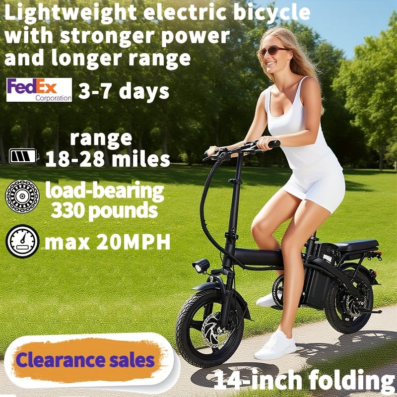 Foldable Electric Bicycle With 330 Lb Load Capacity