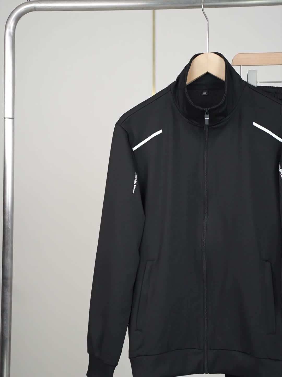 Men's Zip Up Jacket and Sweatpants Set for Spring Autumn