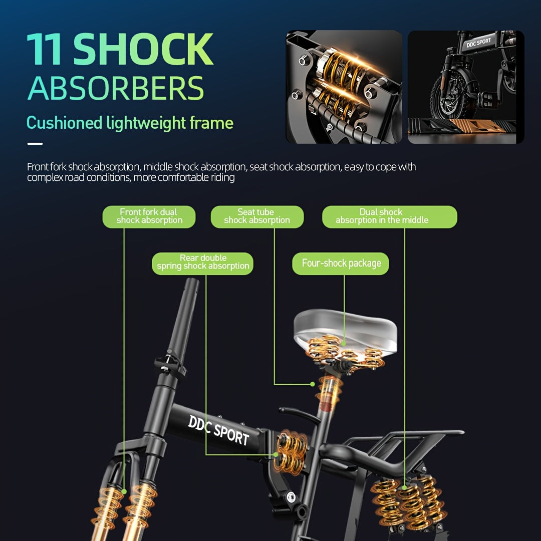 DDC SPORT Folding Electric Bike For Adults 48V 20Ah Battery