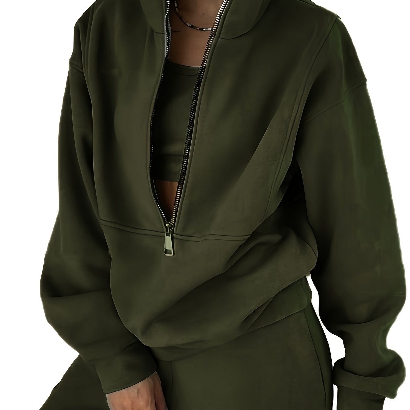 LRIKNUWSTLE Ladies Cozy Fleece Matching Outfit Top