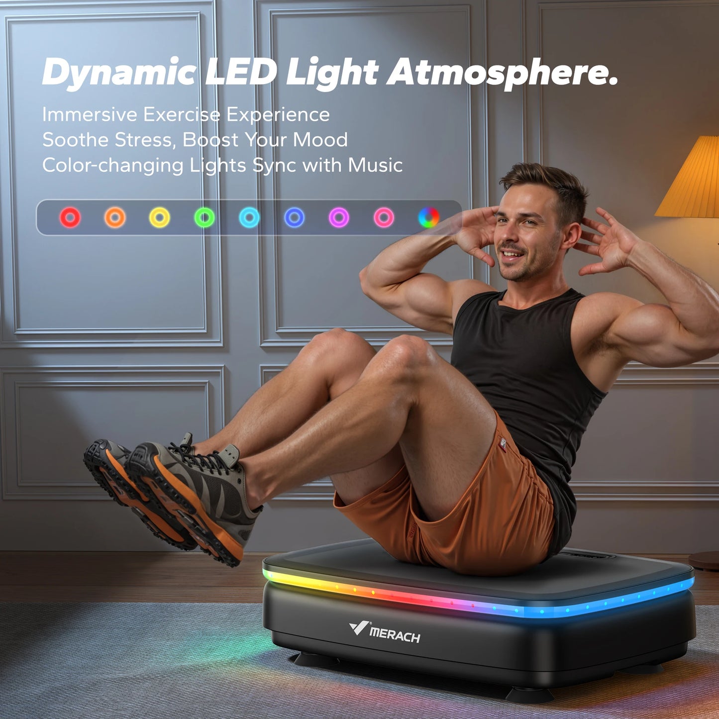 MERACH Vibration Plate Exercise Machine For Body Workout Lymphatic Drainage