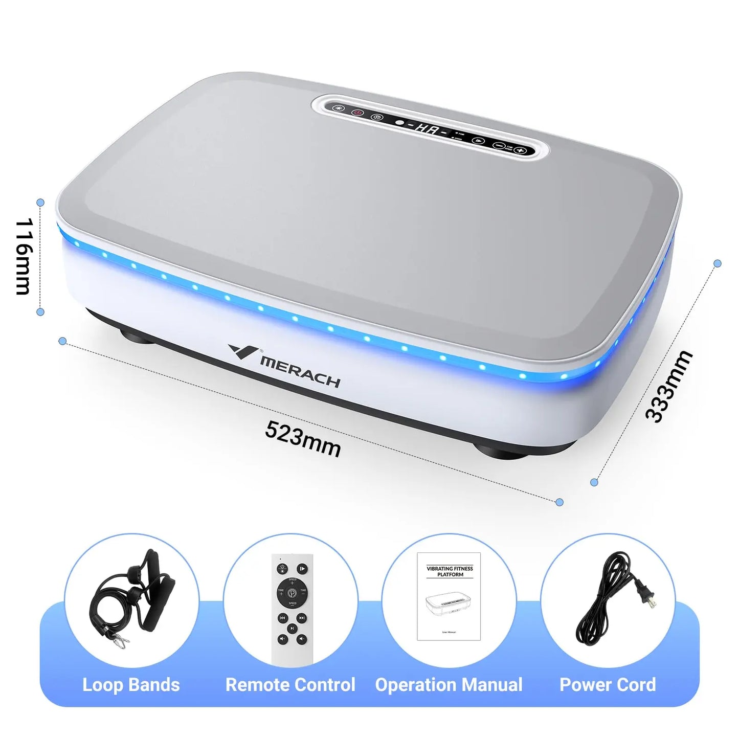 MERACH Vibration Plate Exercise Machine For Body Workout Lymphatic Drainage
