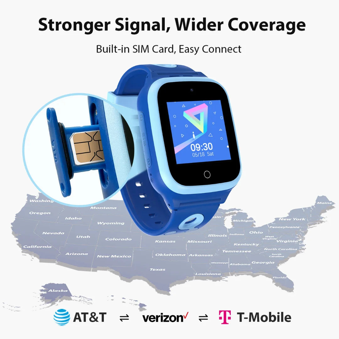 4G Kids Smart Watch With GPS, Video Call, Voice Chat