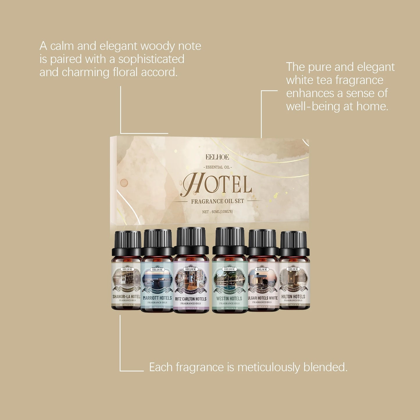 Eelhoe Aromatherapy Essential Oil Set Six Flavors For Diffuser
