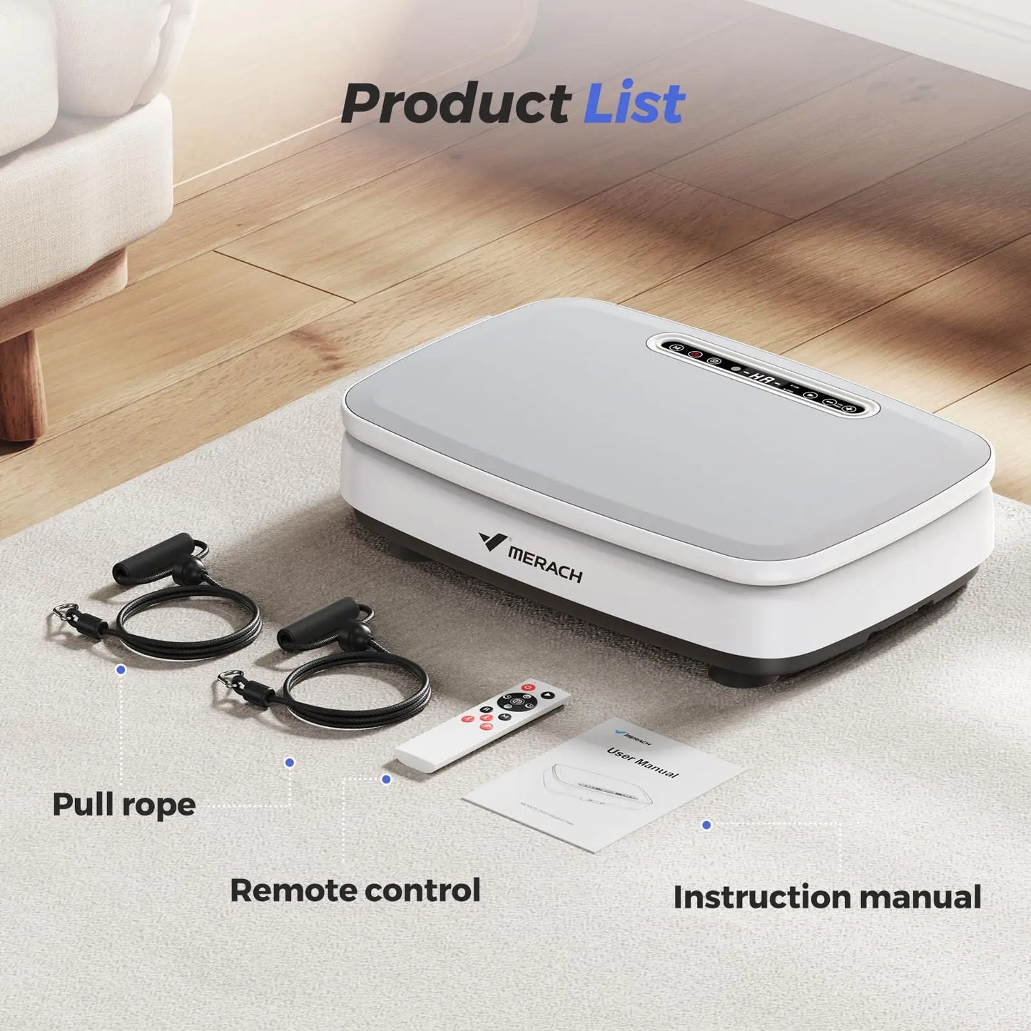 MERACH Vibration Plate Exercise Machine For Body Workout Lymphatic Drainage