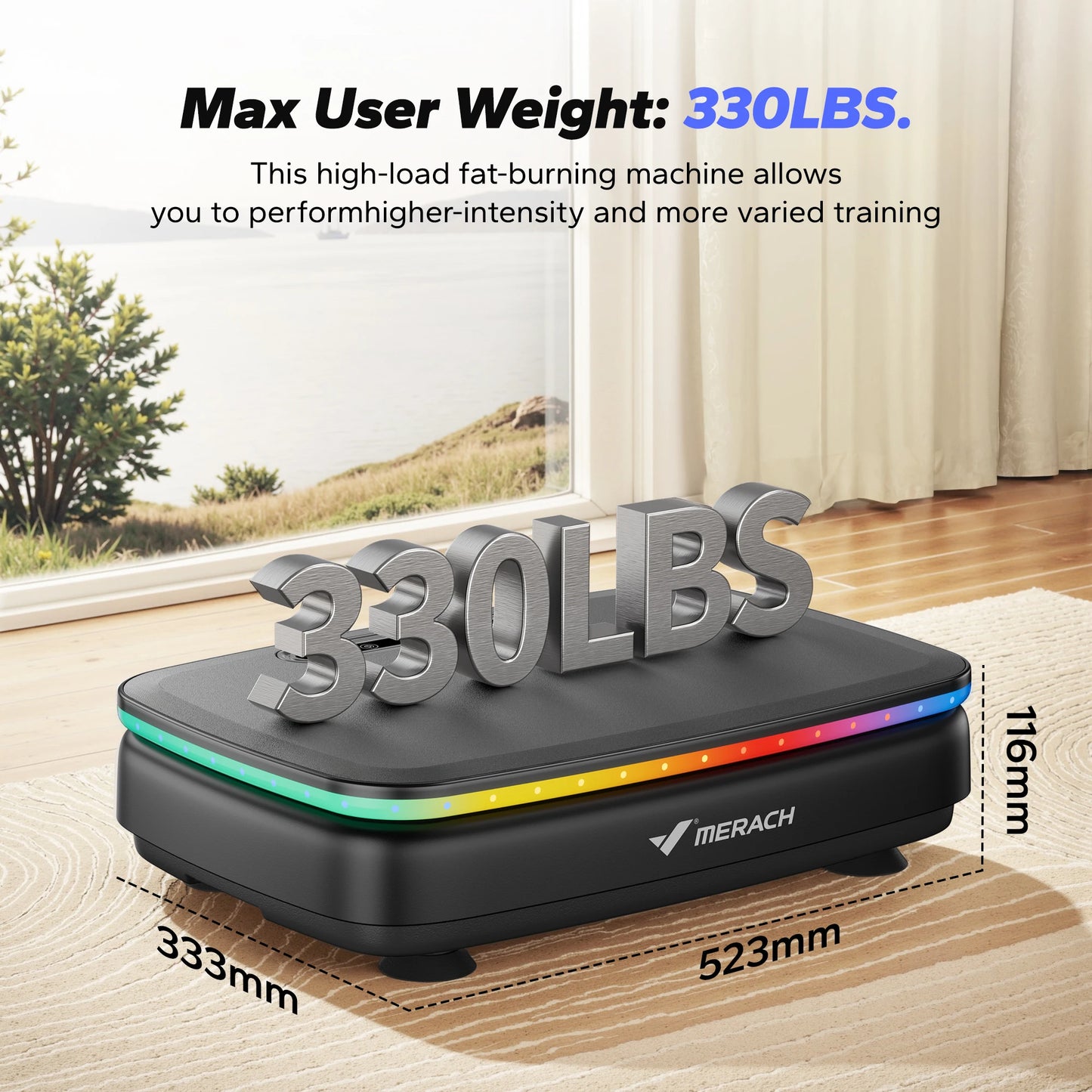 MERACH Vibration Plate Exercise Machine For Body Workout Lymphatic Drainage