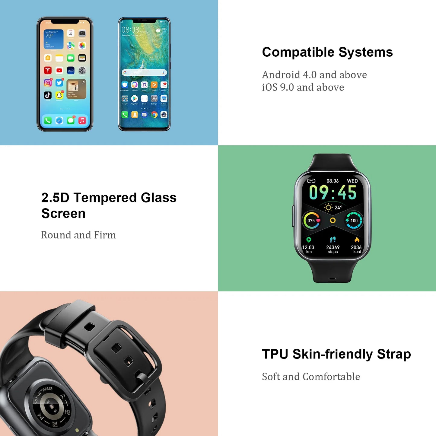 Nerunsa Smart Watch IP68 Waterproof Fitness Tracker 25 Sports Modes