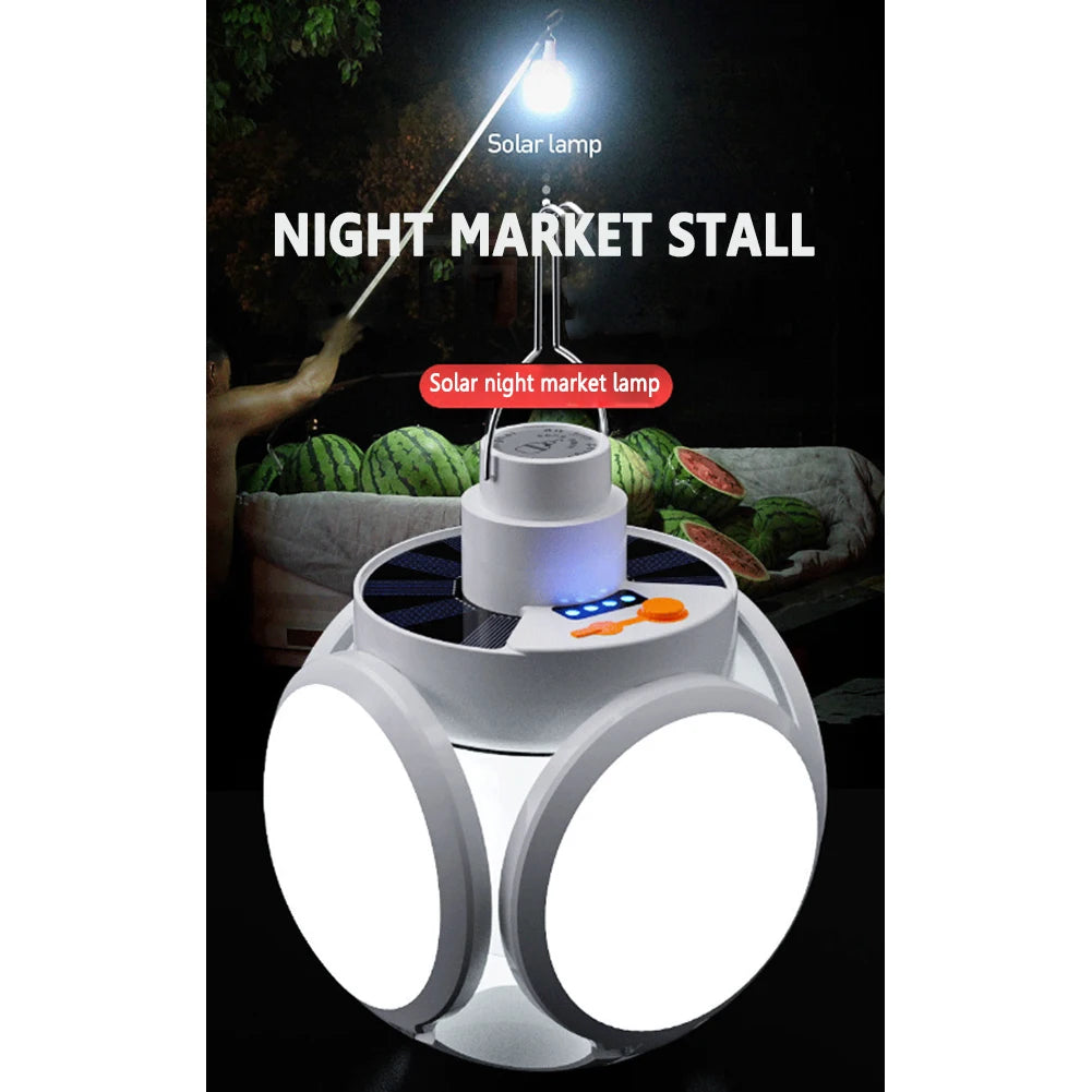 Shunmaii LED Solar Camping Lantern Rechargeable Flashlight