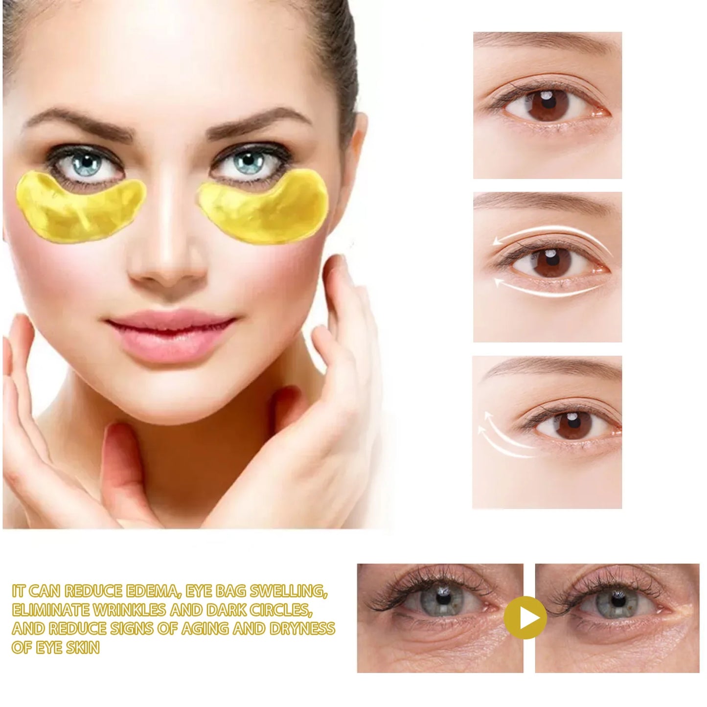 Eelhoe 24K Gold Under Eye Patches Anti Aging Moisturizing