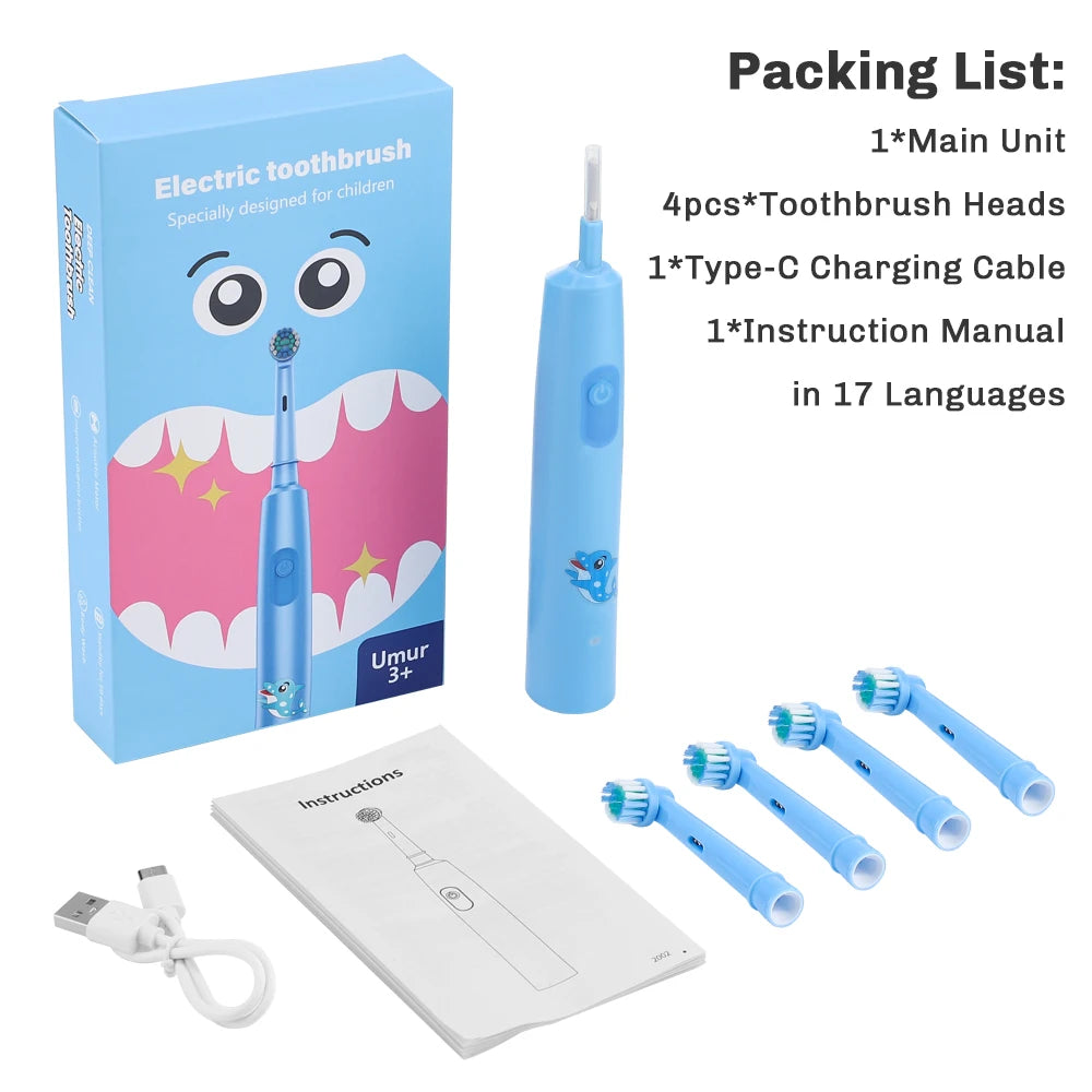 AFDEAL Smart Rotating Electric Toothbrush With 4 Heads