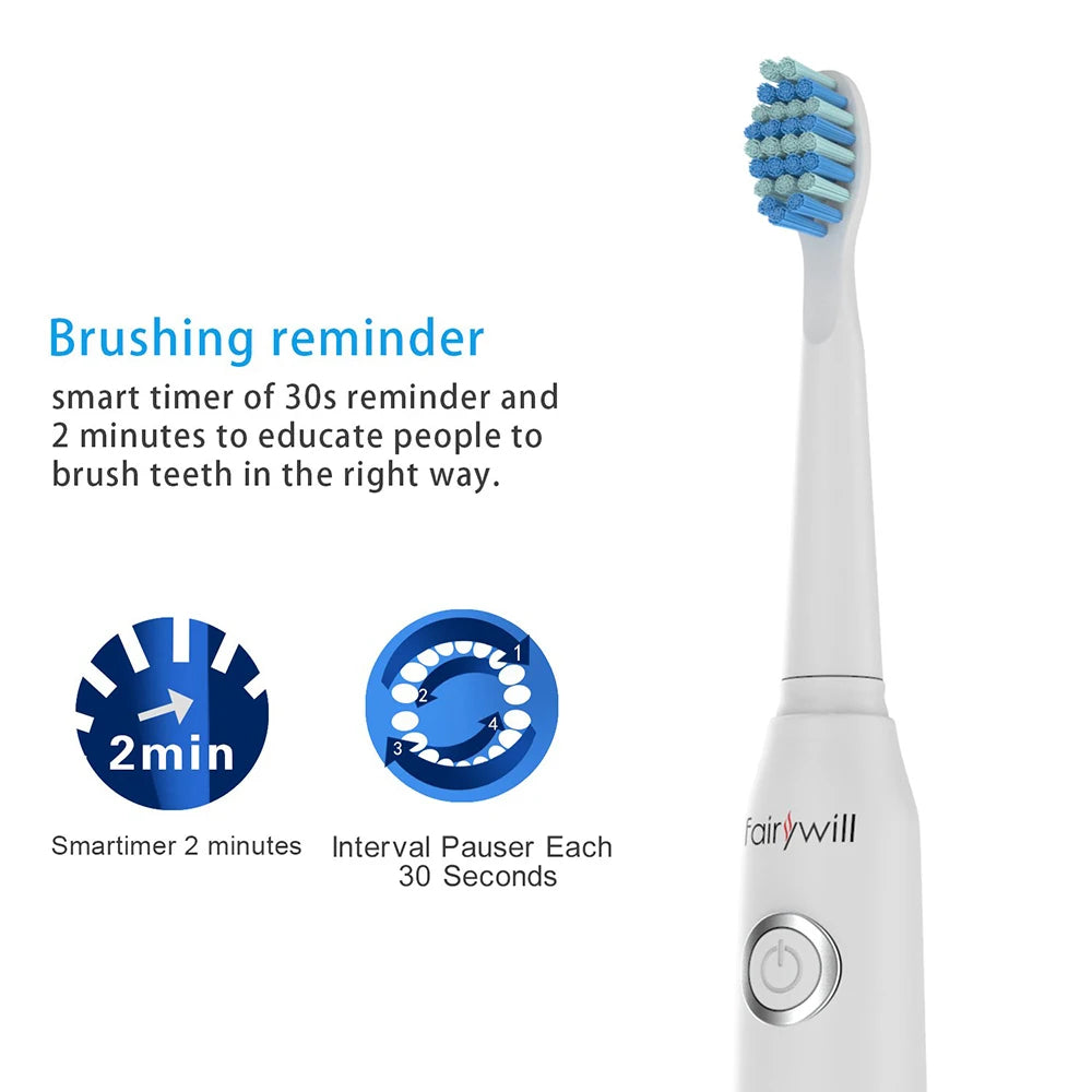 Fairywill FW507 Electric Sonic Toothbrush USB Rechargeable