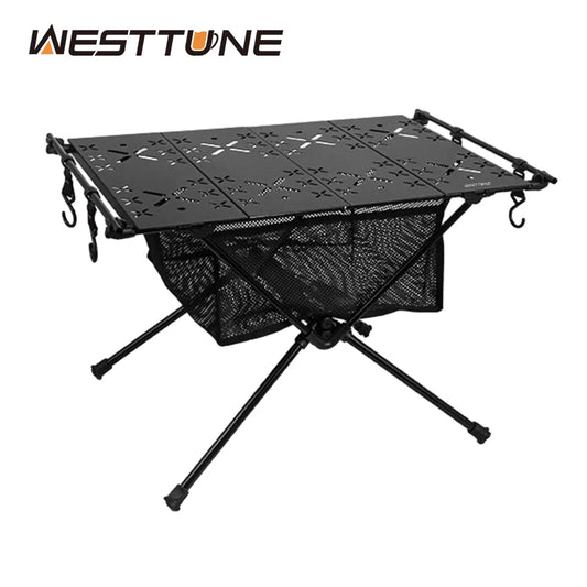 West Tune Folding Camping Table Aluminum Lightweight With Storage Bag