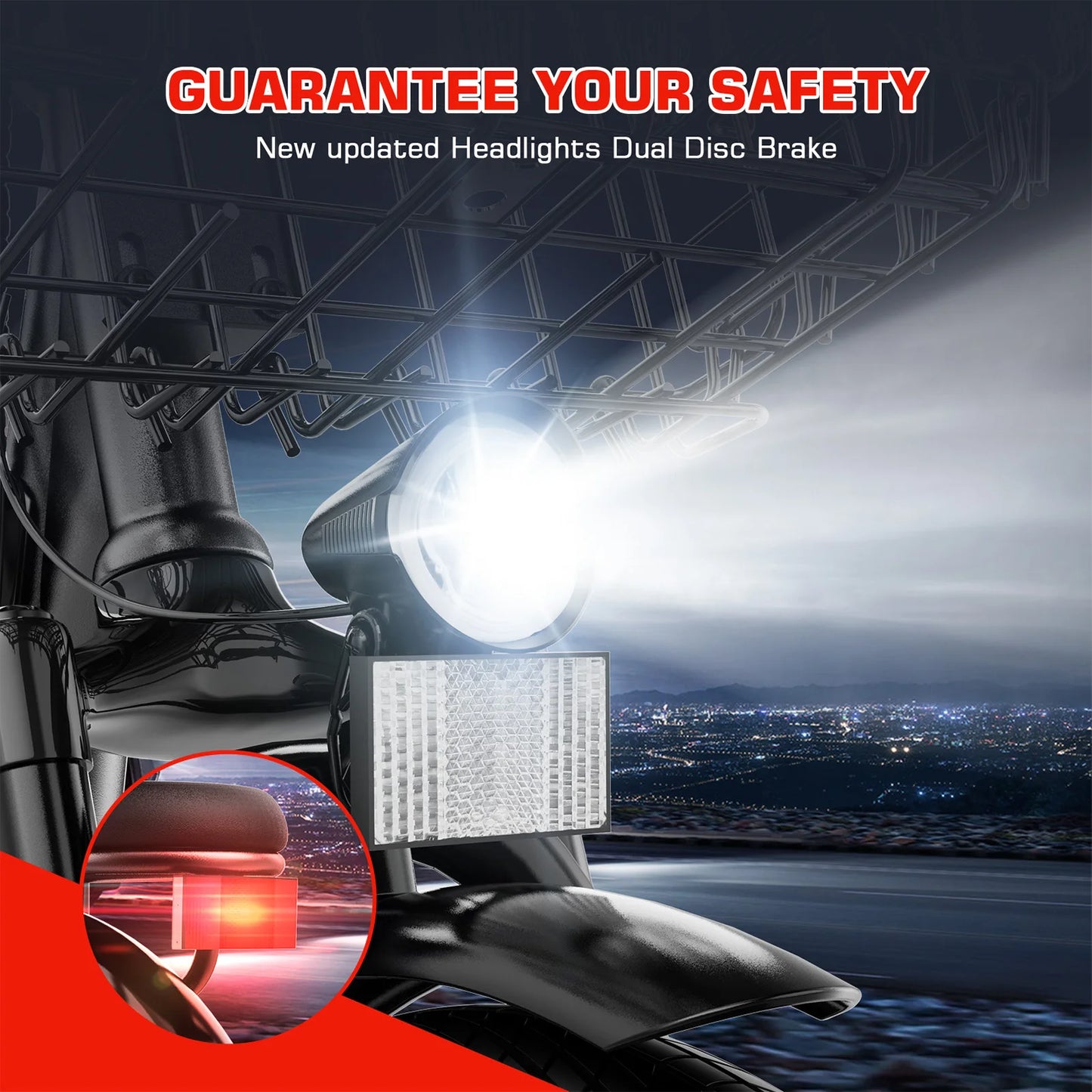 CAROMA Electric Scooter With Seat 48V Removable Battery