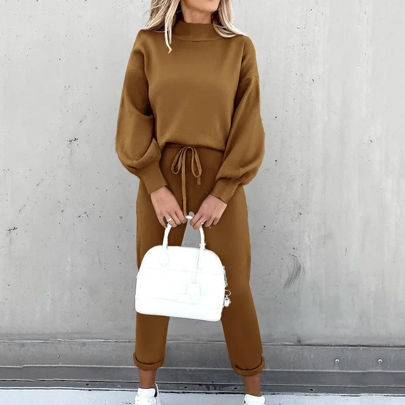 Autumn Winter Two-Piece Women Tracksuit Set Hoodie Joggers