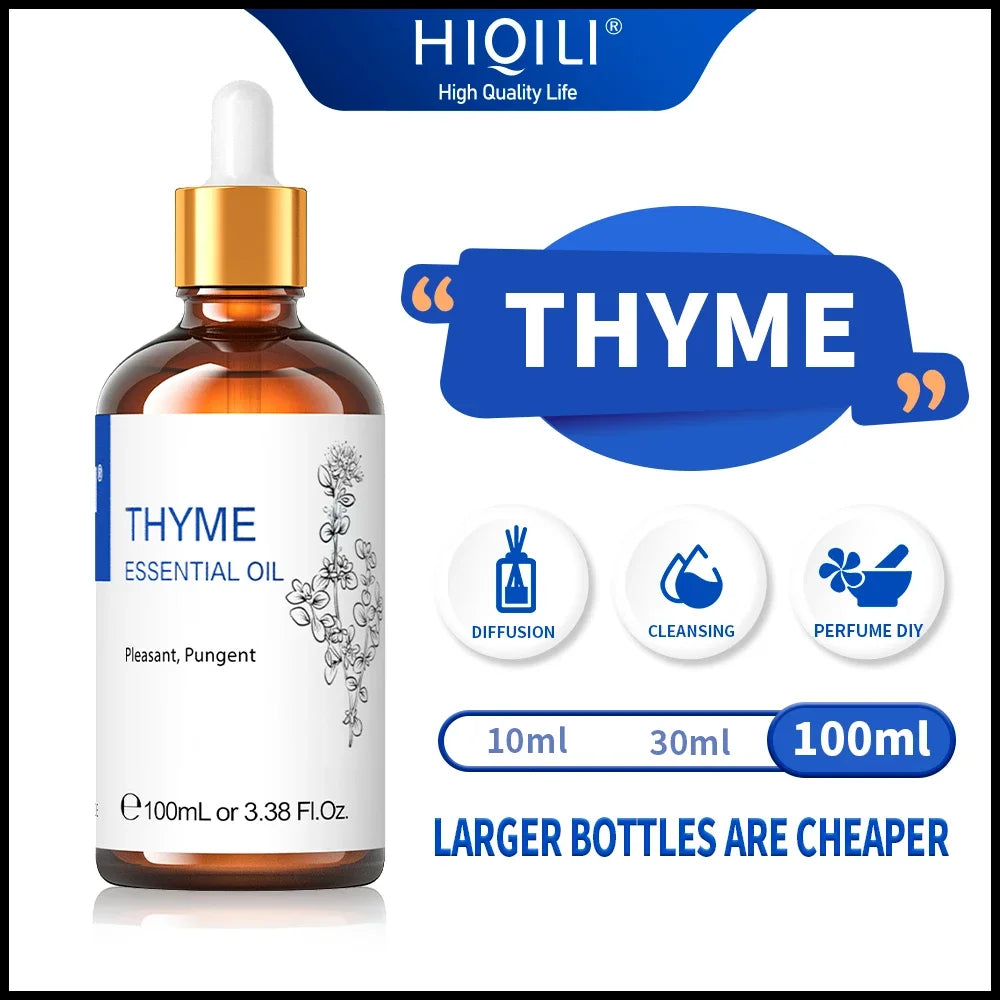 HIQILI Thyme Essential Oil Pure Floral Oil For Aromatherapy