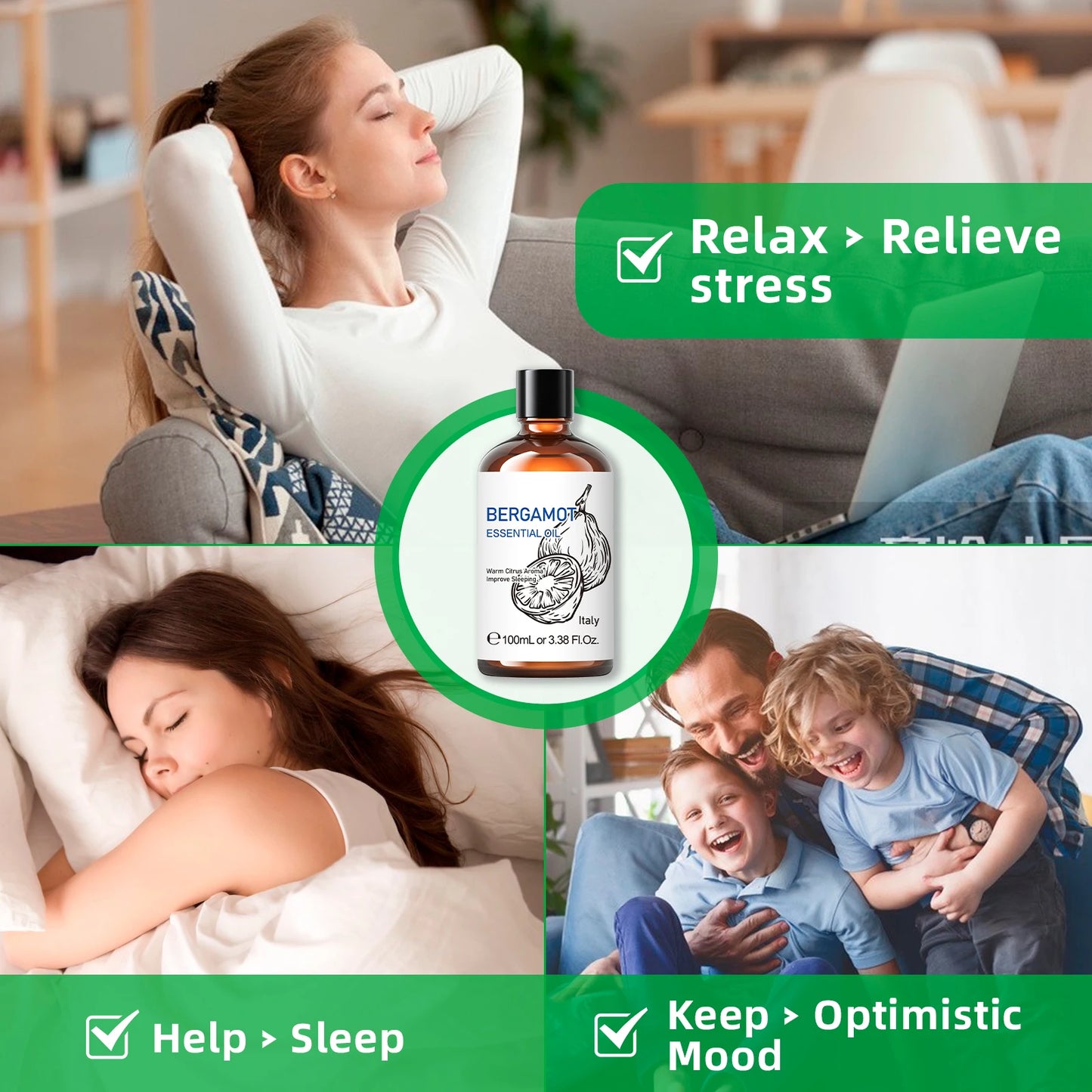 HIQILI Bergamot Essential Oil Pure For Aromatherapy And Diffusers