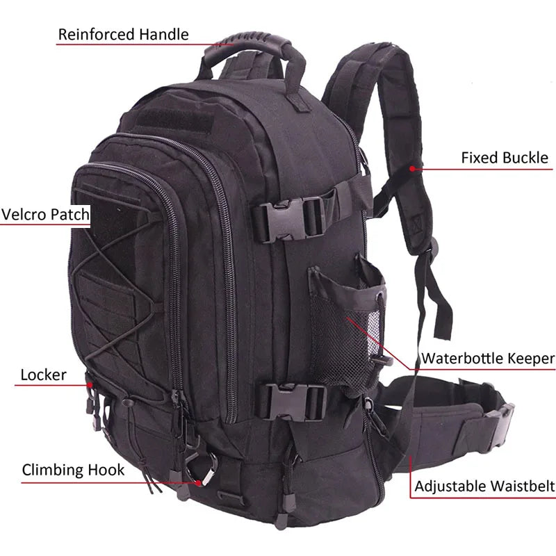 LQARMY Military Molle Tactical Backpack Rucksack For Outdoor Use