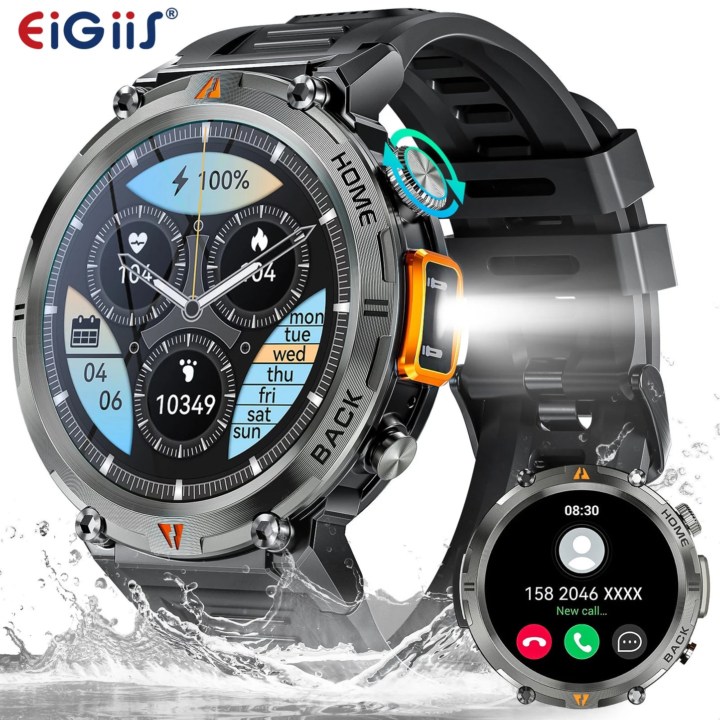 EIGIIS KE3 Smartwatch For Men With Health Monitor Heart Rate
