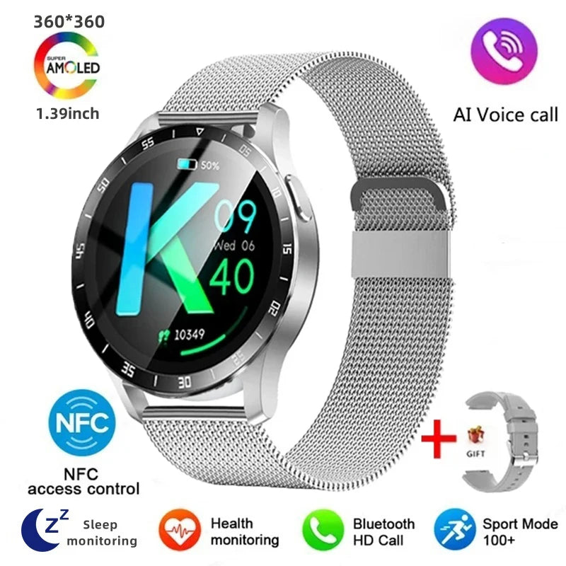 Smartwatch With Bluetooth Call NFC Waterproof Fitness Tracker