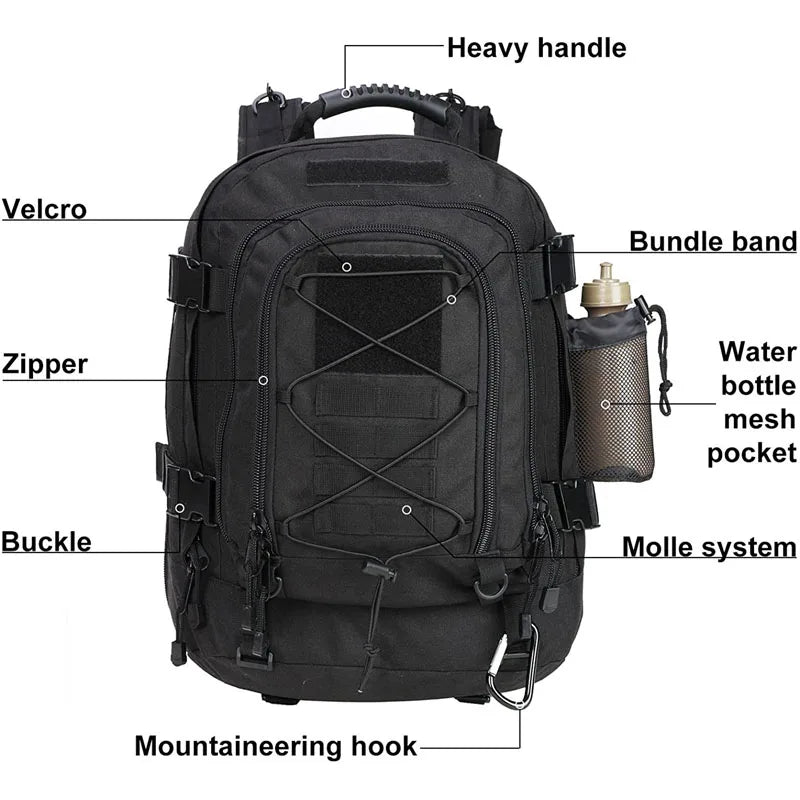 LQARMY Military Tactical Backpack Molle Assault Rucksack Outdoor