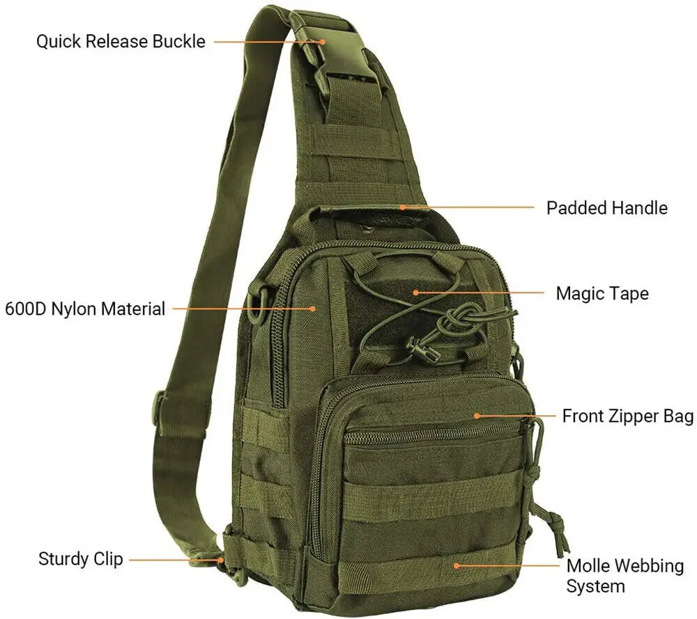 Guangdong Waterproof Tactical Sling Backpack EDC Rucksack Outdoor Hiking Camping