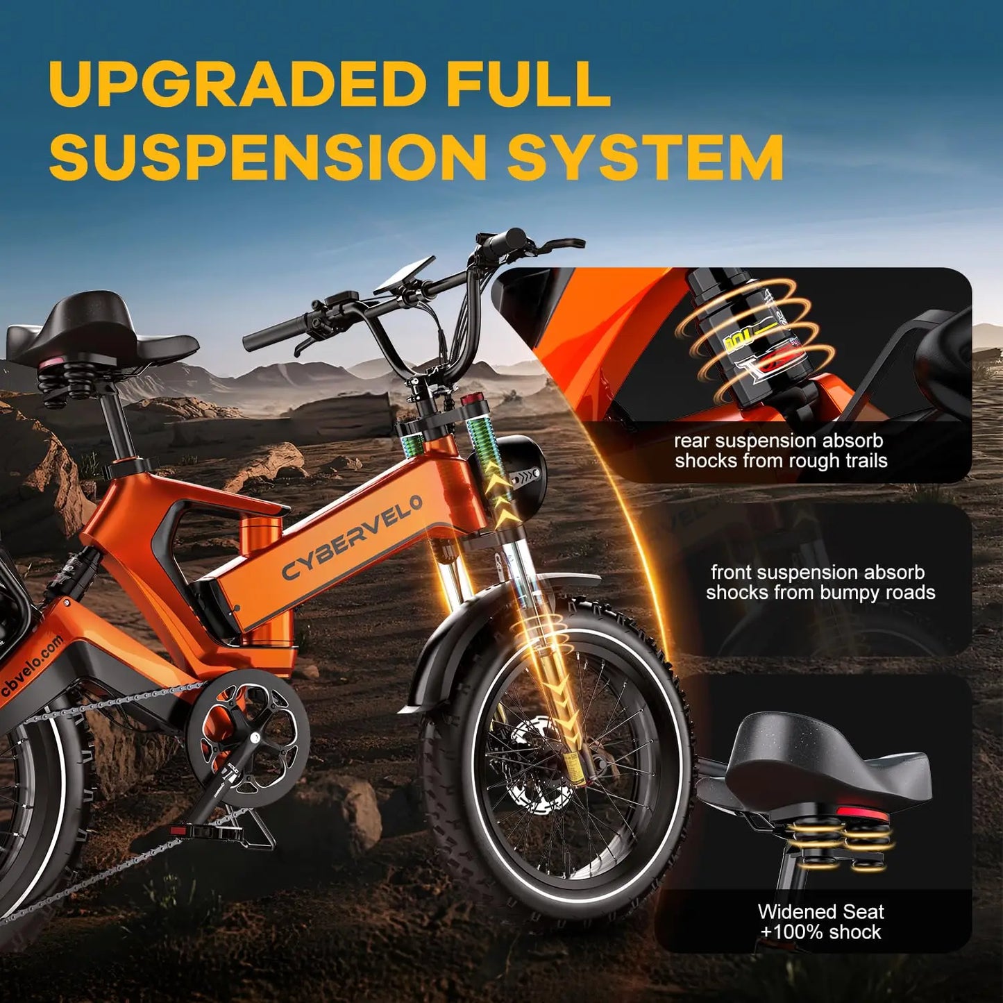 Cybvelo EK6 Folding Fat Tire Electric Bike