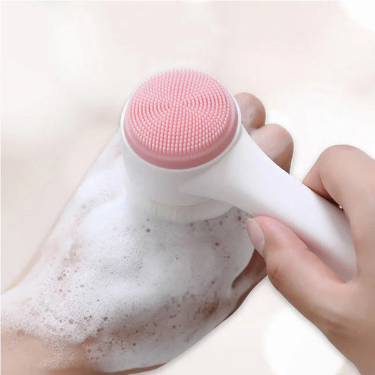 Double Sided Silicone Facial Cleansing Brush For Gentle Exfoliation