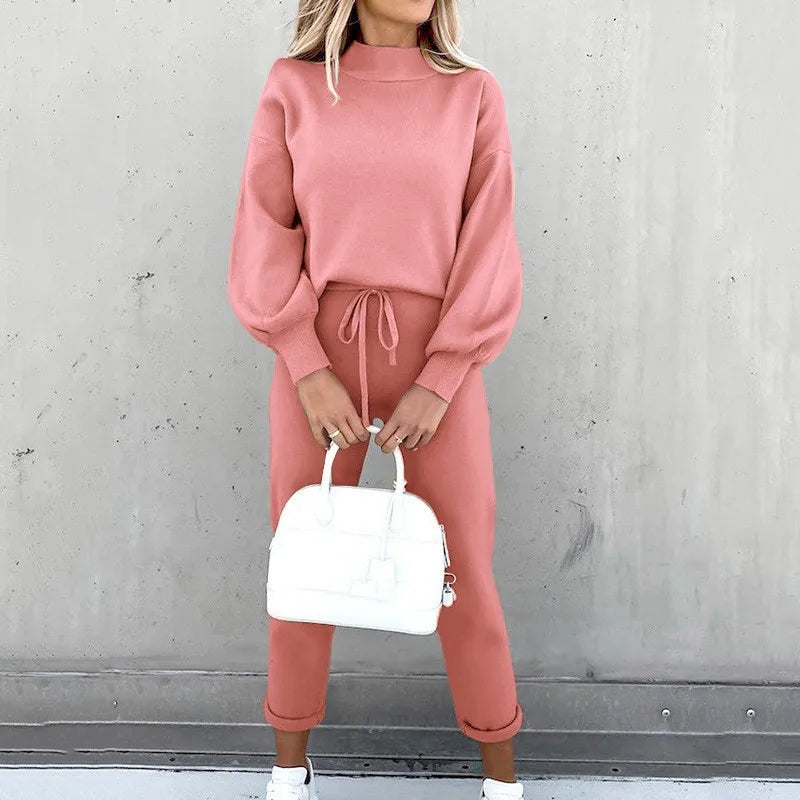 Autumn Winter Two-Piece Women Tracksuit Set Hoodie Joggers