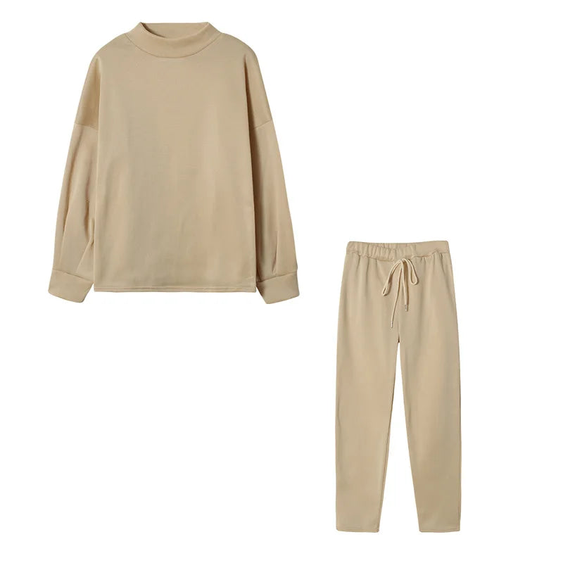 Autumn Winter Two-Piece Women Tracksuit Set Hoodie Joggers